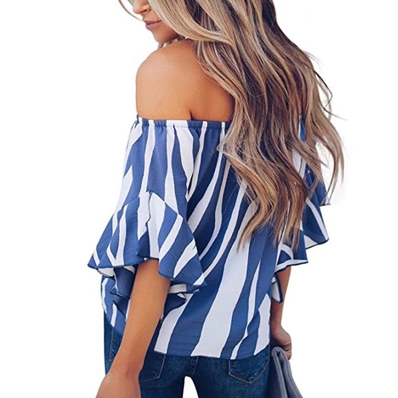 ❤️❤️❤️❤️ off Shoulder striped blouse - Picture 2 of 6